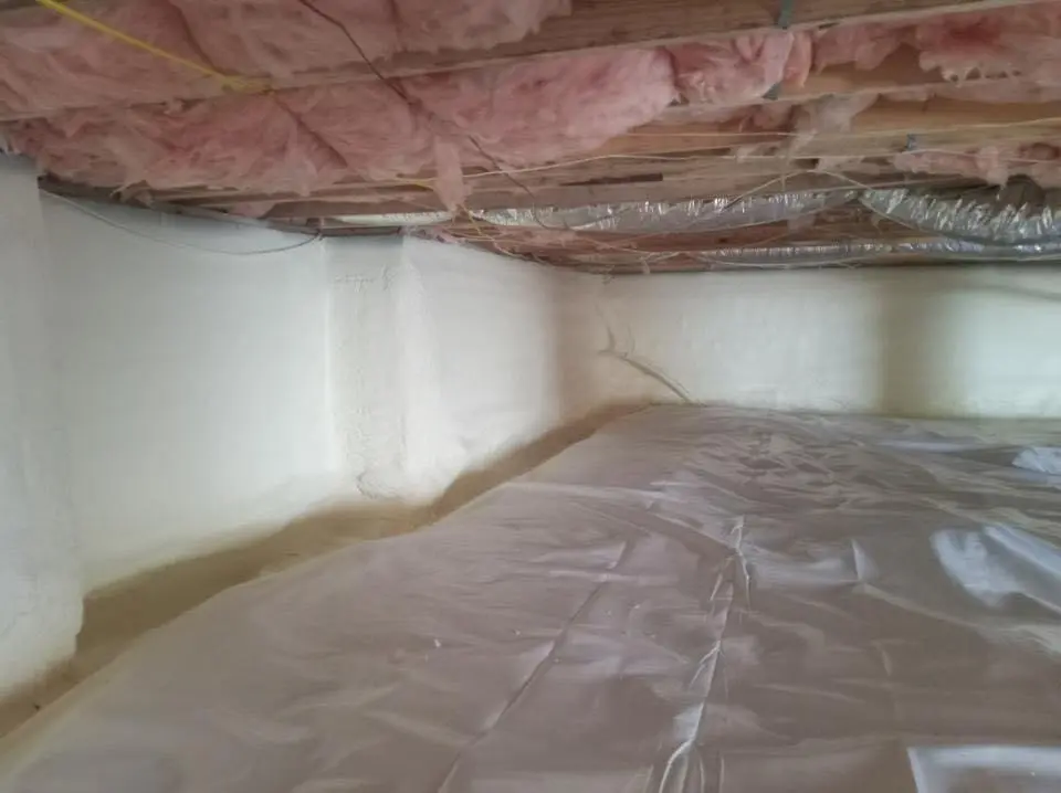Crawl space encapsulation with closed-cell spray foam for Attic Insulation in Roanoke